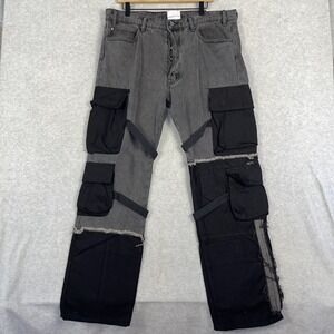 Kody Phillips MNML Utility Cargo Jeans Mens 38 Two Tone‎ Streetwear Grunge Y2K